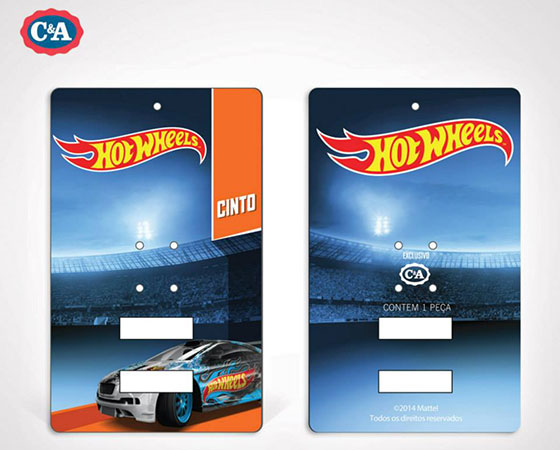 Tag de cintos hotwheels para C&A