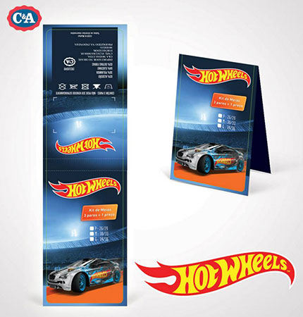 Tag de meias Hot Wheels para C&A