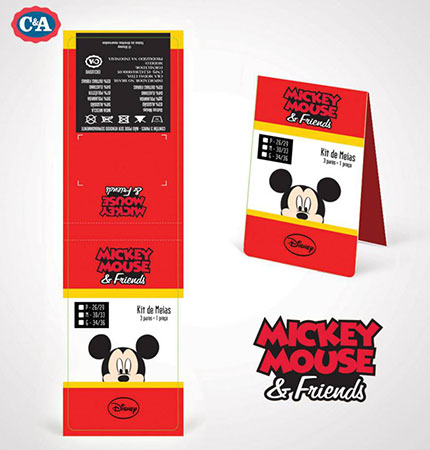 Tag de meias Mickey Mouse para C&A