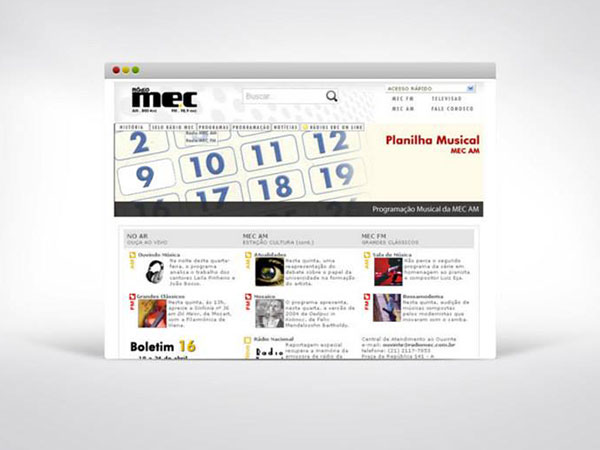 Site da Radio MEC