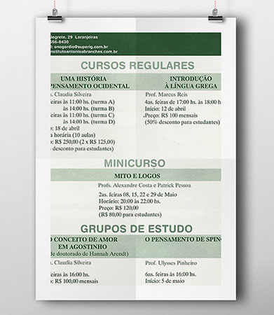 Cartaz de cursos Instituto Antonio Abranches