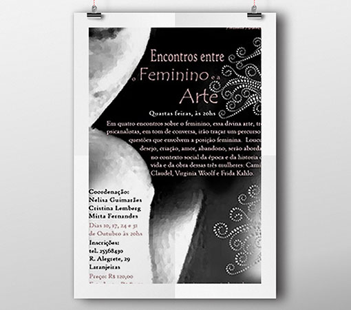 Cartaz de curso de encontros de feminino e arte