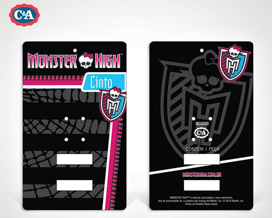 Tag de cintos Monster High para C&A